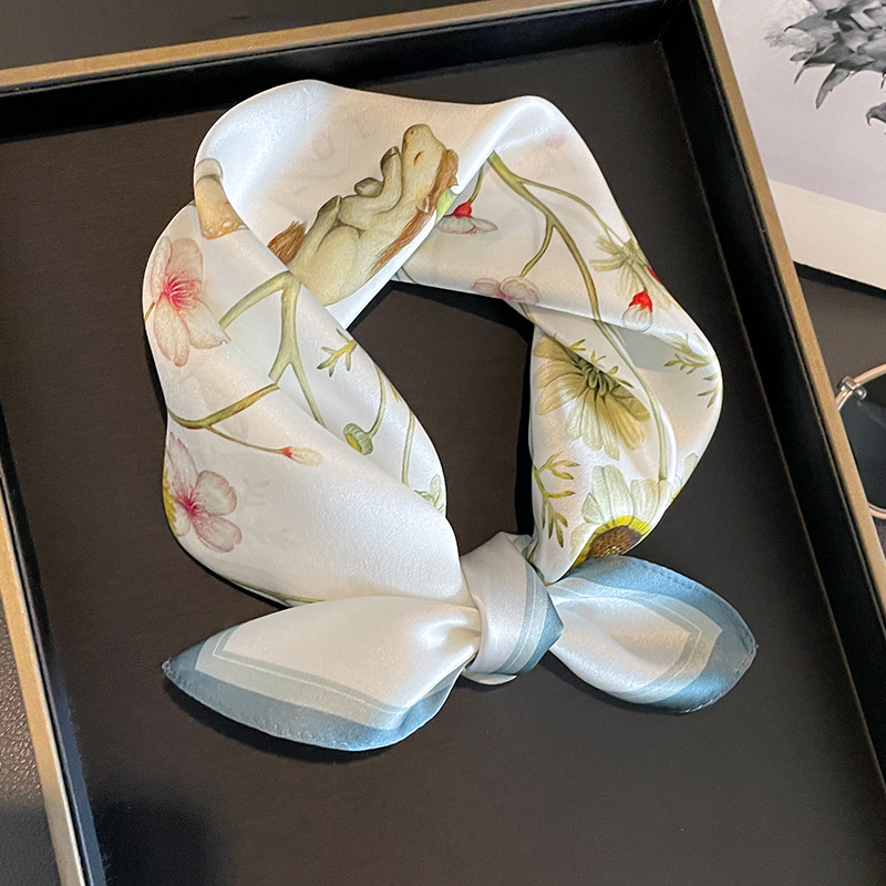 Women Fashion Necktie - 100% Nature Real Silk Square Scarf