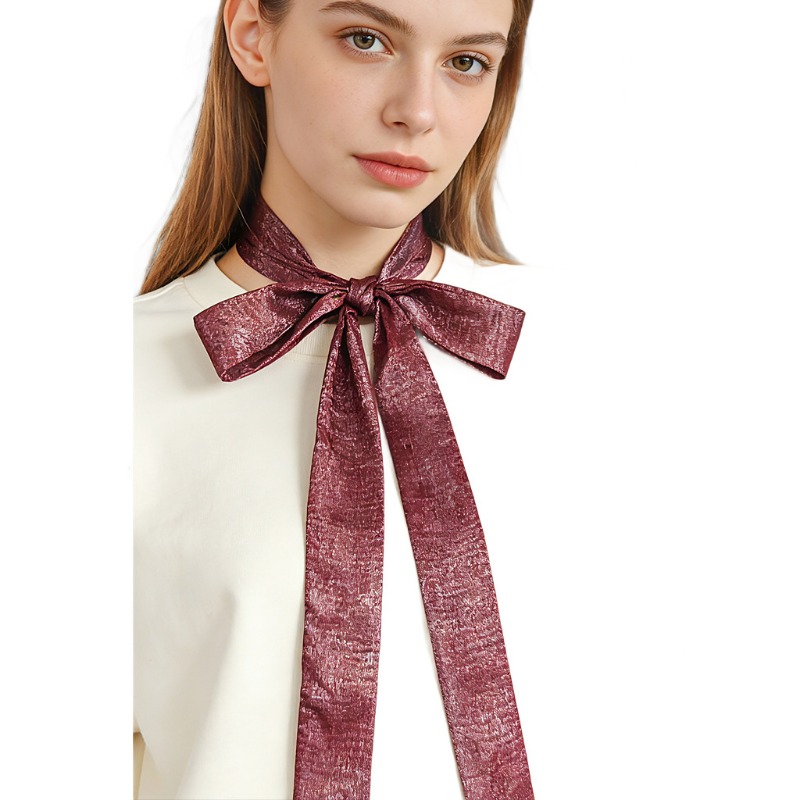 Women Fashion Necktie - Women Shiny Skinny Scarf Multifunctional Hair