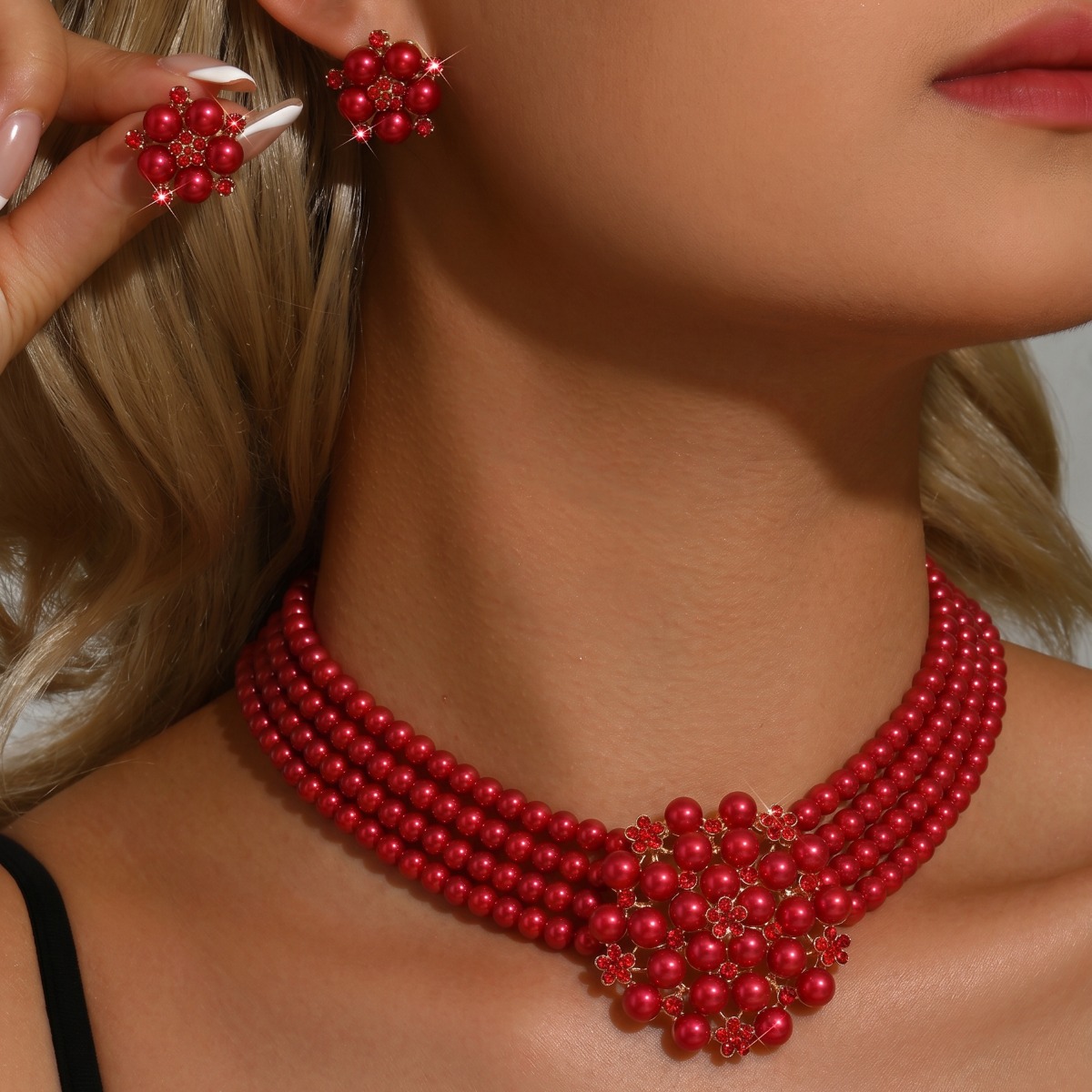 Women Multi‑Strand Pearl Flowe - đánh giá và giá Women Fashion Photoshoot