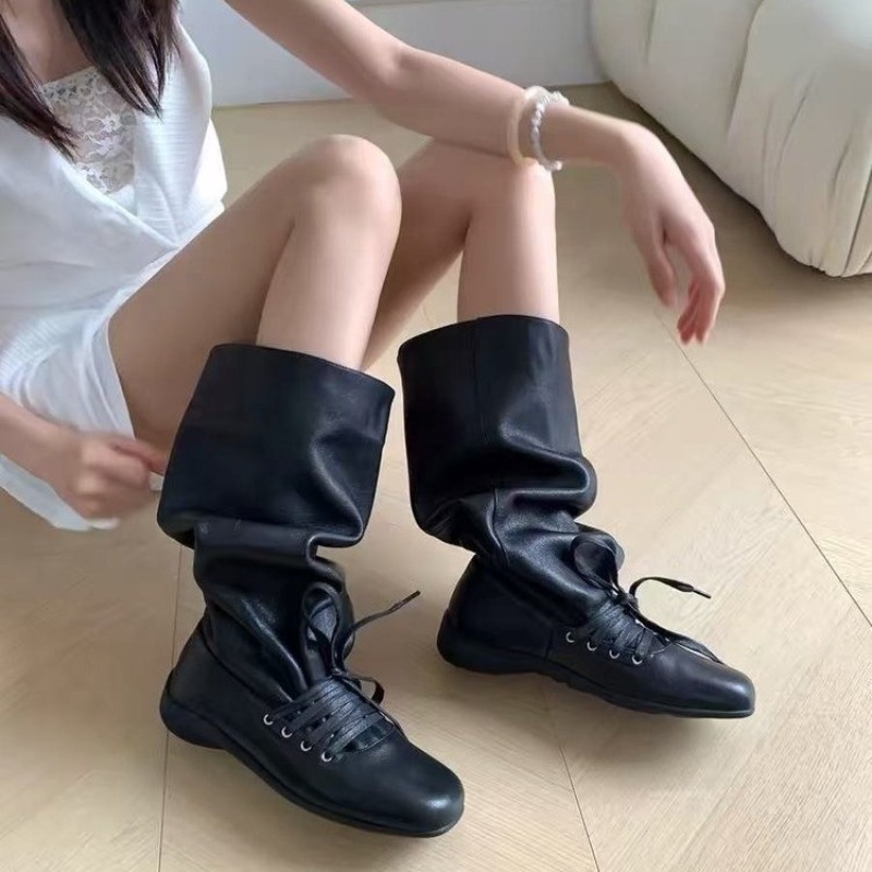 Ruched High Shaft Slouch Boots - đánh giá và giá Women'S Fashion Knee High Boots