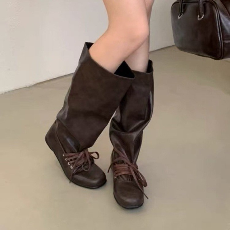 Ruched High Shaft Slouch Boots - đánh giá và giá Women'S Fashion Knee High Boots